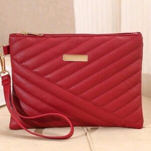 NWT Elegant Red Quilted Clutch